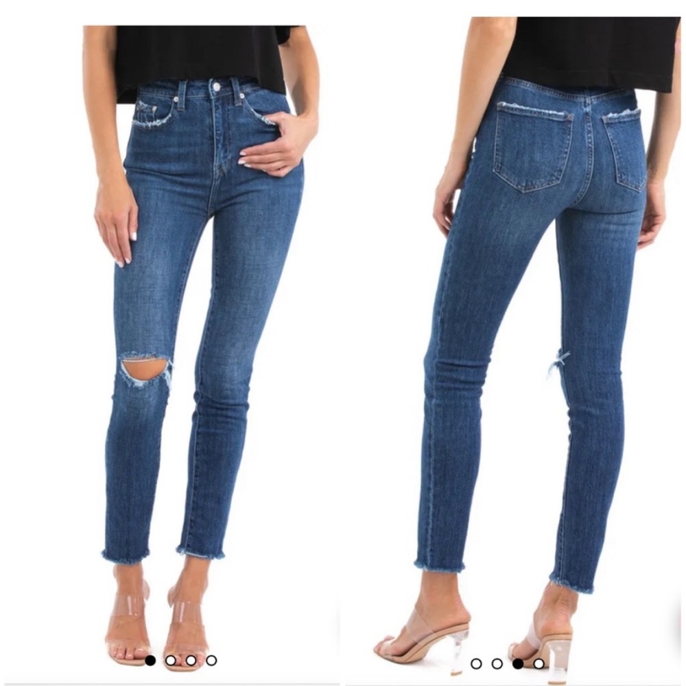 Pistola Cara High Rise Vintage Skinny Jeans in Essex Size 32 Distressed Med Wash